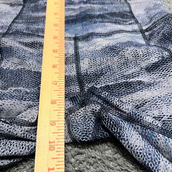 Lululemon Leggings Pants Womens 4 Fast & Free Full Length Blue Patterened - Picture 7 of 8